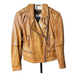 NWT Massimo Dutti Soft Leather Moto Jacket